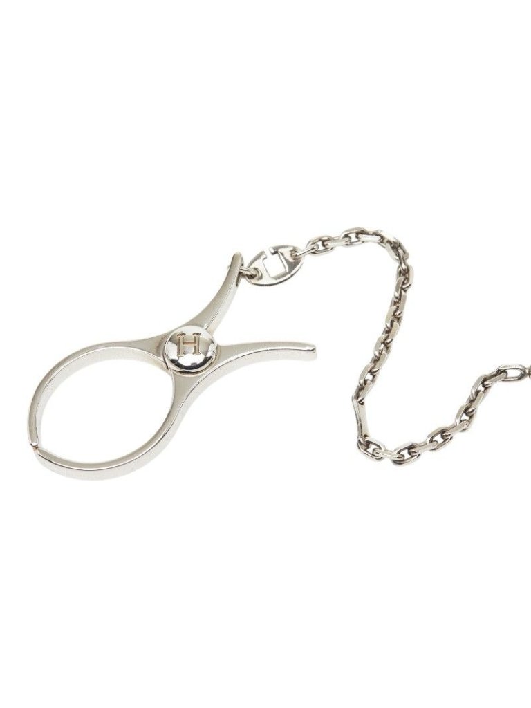 Hermes Phil Glove Holder Silver Metal Gloves